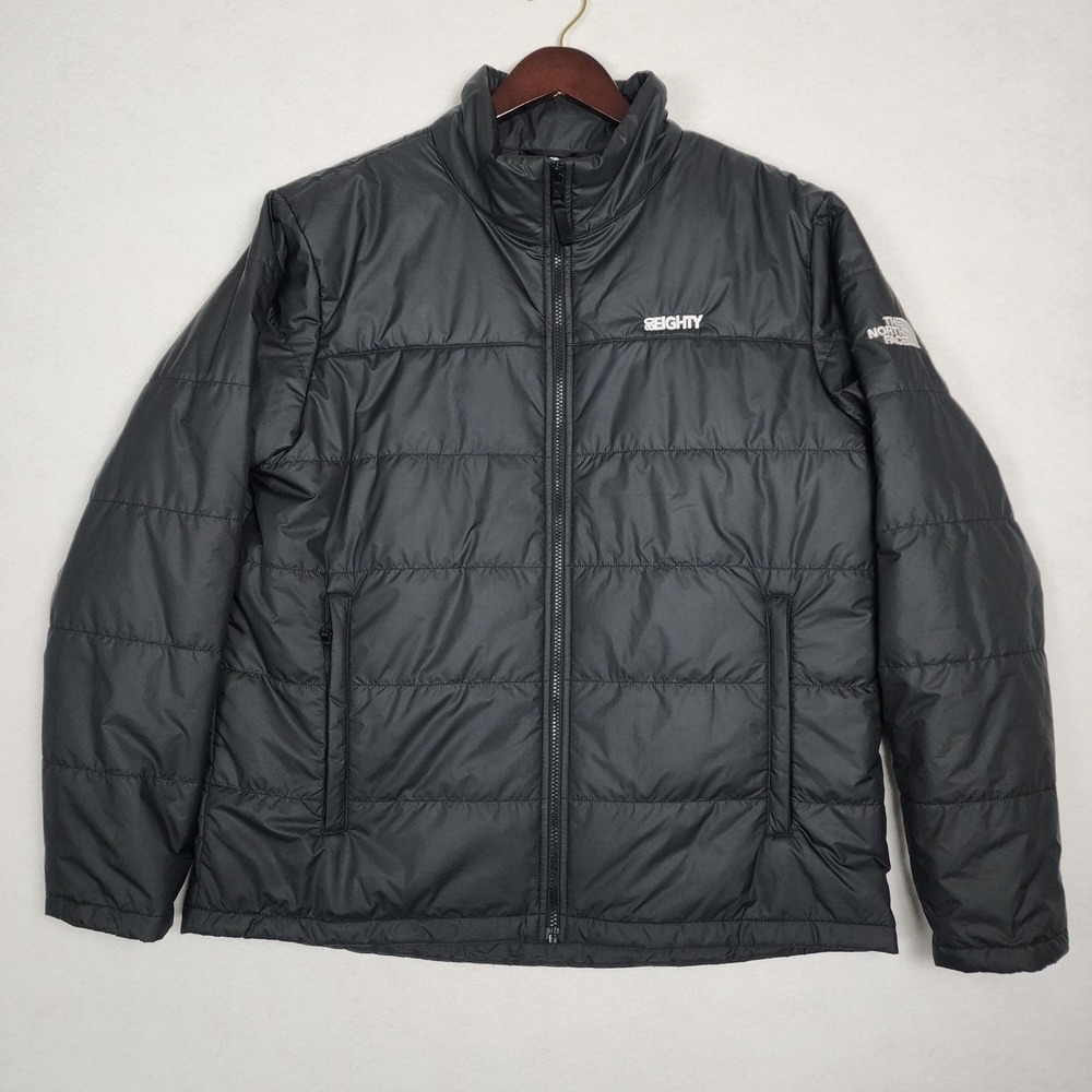 The North Face Puffer Jacket Mens XL Black 80Eighty Mock Neck Outdoor Full Zip